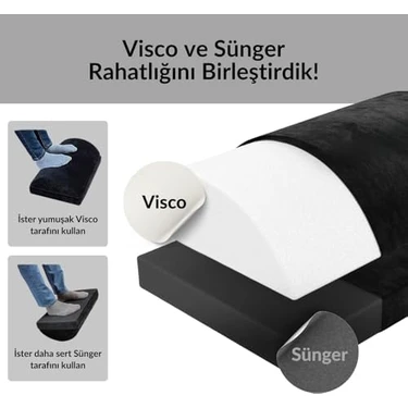 Ergonomik Visco Ayak Minderi, Oyun Koltuğu ve Ofis Koltuğu Için Anti Alerjen Ayak Yastığı, Ayak