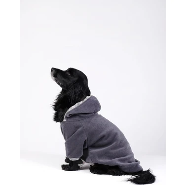 Peti Tailor Köpek Kıyafeti Kapüşonlu Polar Sweathshirt Ekoseli Düz Model