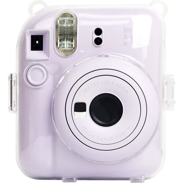 Fujifilm Instax Mini 12 Şeffaf Koruyucu Kılıf + 1 Adet Ayarlanabilir Omuz Askısı
