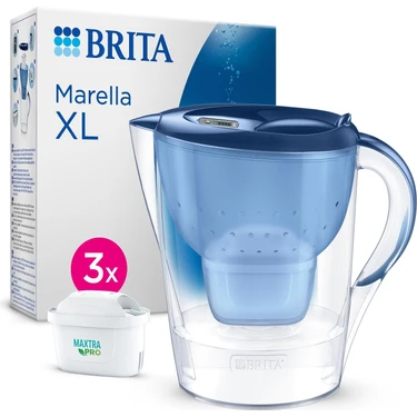 BRITA Marella XL 3x Maxtra Pro All-In-1 Filtreli Su Arıtma Sürahisi - Mavi 3,5
