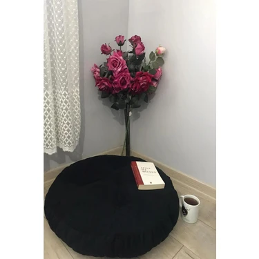 Lavinia Siyah Mini Yer Pufu Yer
