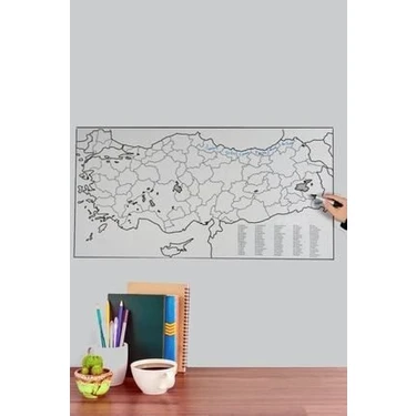 Sihirli Tahta Akıllı Kağıt Türkiye Haritası 110 x 56 cm + Silgili