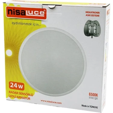 LTG Nova Ni̇saluce EAMP-106/B 24W Radar Sensörlü Ledli̇ Armatür Beyaz Çerçeve Mekatroni̇k Aski