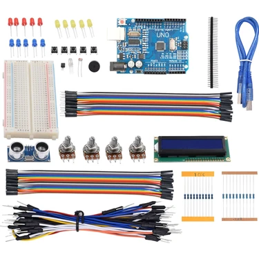 Arduino 124 Parça Uno R3 Robotik Kodlama Uygulamaları Süper Başlangıç Proje Eğitim Seti