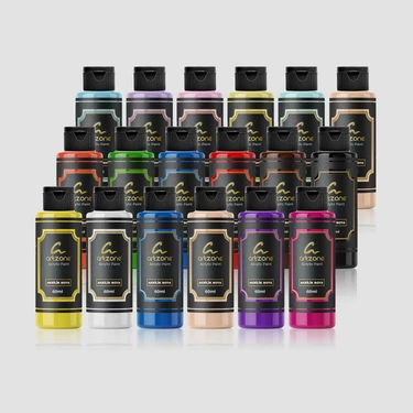 Artzone Akrilik Boya Seti 60 ml 18 Renk Çok Renkli Palet ve 2