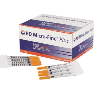 Bd Microfine 100 Adet Insülin Enjektörü 0,5 ml 30G