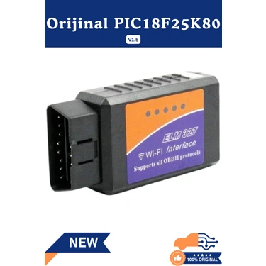 ELM327 V1.5 WiFi Türkçe Araç Arıza Tespit Cihazı OBD2 - Orijinal PIC18F25K80 Çipli, IOS / Android /
