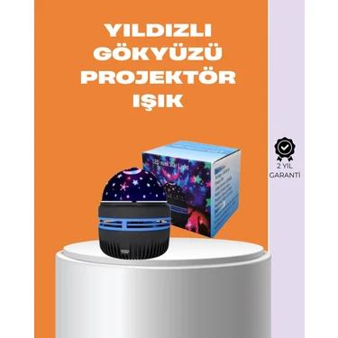 Galaxy Projektör – 360° Dönebilen Gece Lambası, Dekoratif Ambiyans
