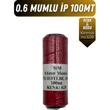 Onur Deri El Dikişi Için Mumlu Iplik 0.6mm 100MT Tüm Renkler, Hediye 1 Adet Saraç Iğnesi, Sim Mumlu