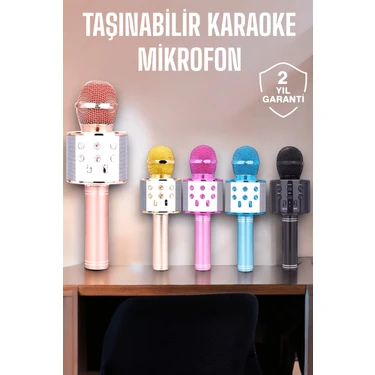 Marsilyan Taşınabilir Bluetooth Karaoke Mikrofon: Hafıza Kart Girişli, Etkileyici