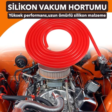 Otovadim 4 mm Silikon Vakumlu Turbo Hortumu Cam Suyu Sıcak Soğuk Su Hava Hortumu