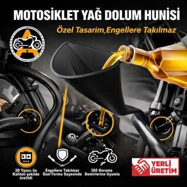 Akgüneş Motogaraj Motosiklet ve Otomobiller Için Yağ Dolum Hunisi – 360 Derece Koruma Demirli