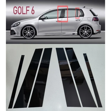Golf 6 Kapı Direği Kaplama - Golf 6 Piano Black Aksesuar Kaplama