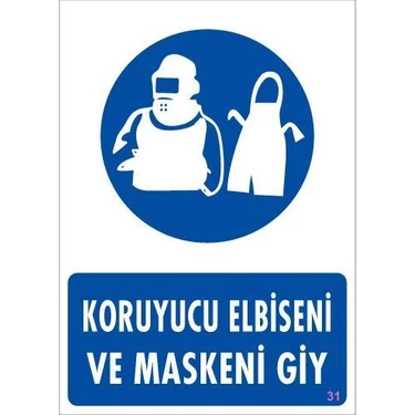 Aesco Koruyucu Kıyafet Giy Uyarı Levhası 25X35