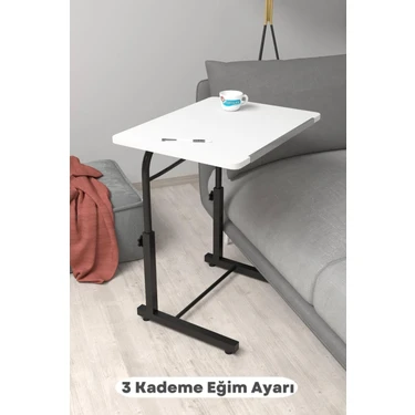 Depolife Eğim Yükseklik Ayarlı Laptop Sehpası Kahvaltı Ders Çalışma Bilgisayar Ofis Yemek Masası