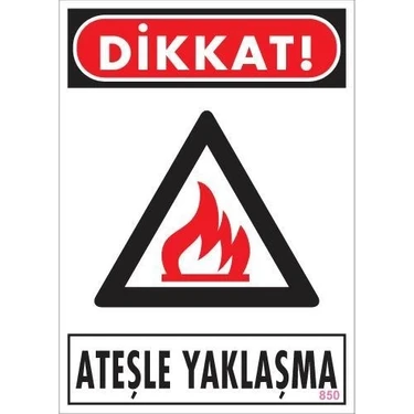 Aesco Mey Ithalat® Dikkat Ateşle Yaklaşma Uyarı Levhası 25X35