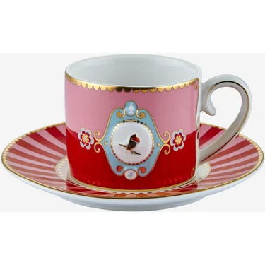 Pip Studio Love Birds Kırmızı Porselen Kahve Fincanı 90