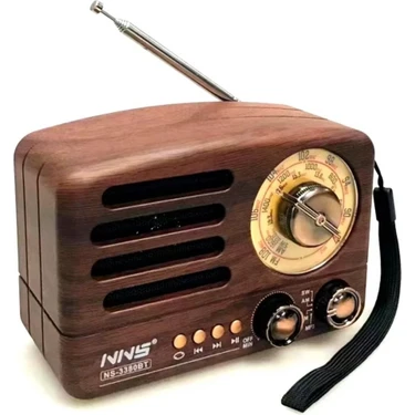 Özgün Adım® Küçük Boy Retro, Nostaljik, Ahşap Tasarım Bluetooth Hoparlörlü, Şarjlı, Taşınabilir